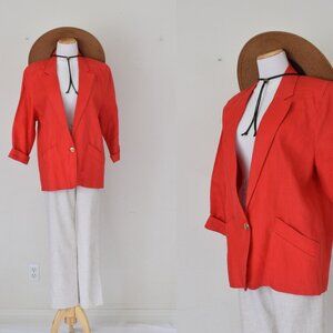 Vintage 90s‎ Ramie Rd Blazer by Chaus | size 8